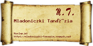 Mladoniczki Tanázia névjegykártya